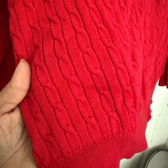 Basic Editions Women's Long Sleeves Red Cotton Sweater Pullover Size L - Picture 7 of 7